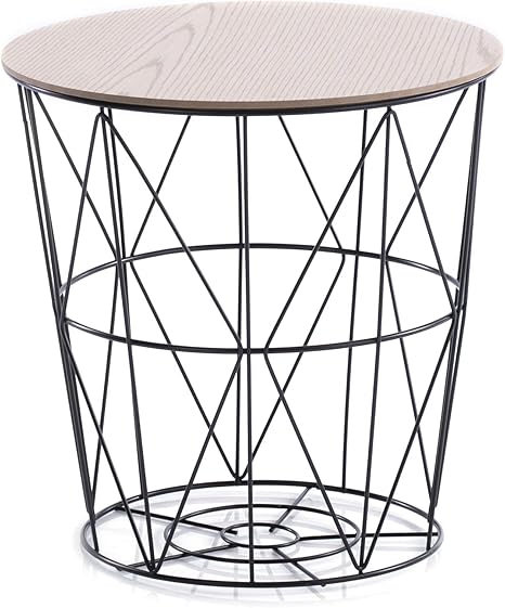 Homede Beistelltisch Aufbewahrungskorb 31 x 31 cm Industrie Design