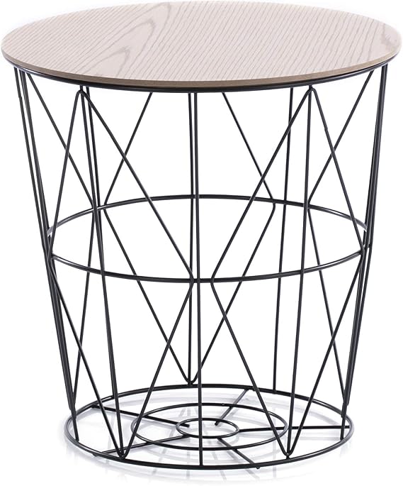 Homede Beistelltisch Aufbewahrungskorb 31 x 31 cm Industrie Design