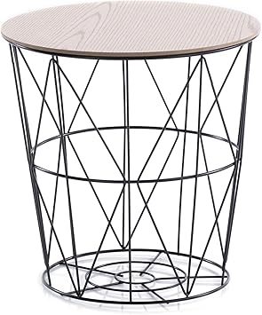 Homede Beistelltisch Aufbewahrungskorb 31 x 31 cm Industrie Design