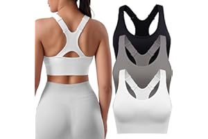 SPORME RUNNING Sports Bras for Women Pack Racerback High Support Bras with Adjustable Straps-Padded Seamless Yoga Bra