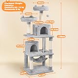 Yaheetech 158cm Multi-Level Cat Tree Tower with Condos Perches Hammock view 3