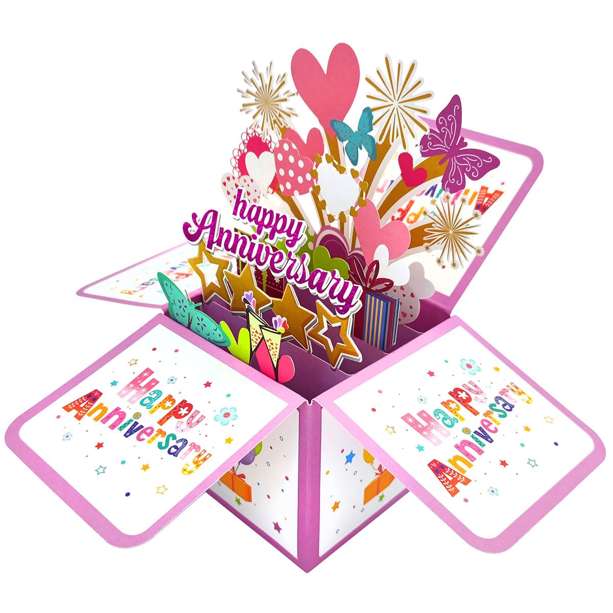 Pink Pop Up Card Valentines Anniversary Greeting Card Wedding or 3D Engagement Cards 22110