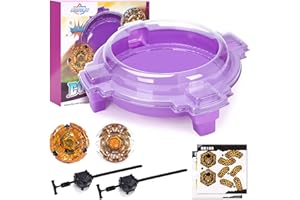 AIBREAY Bey Battling Top Stadium Blade Battle Set, 2 Metal Fusion Spinning Tops 2 Launchers 1 Arena Combat Game, Toy Gift for Kids Boys Ages 6+Purple…