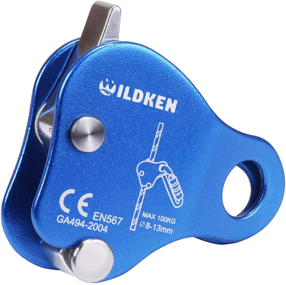 Wildken Climbing Ascender Fall Protection Belay Device Climbing Rope Grip Clamp for Rock Climbing Mountaineering Tree Arborist Expedition Caving Rescue Aerial Work (Blue) : Sports & Outdoors