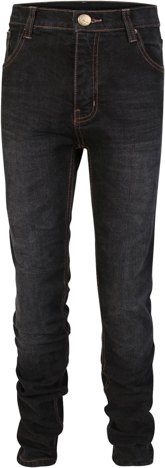 Boys Kids Five Pocket Dark Designer Branded Skinny Slim Fit Denim Chino Casual Jeans Trouser