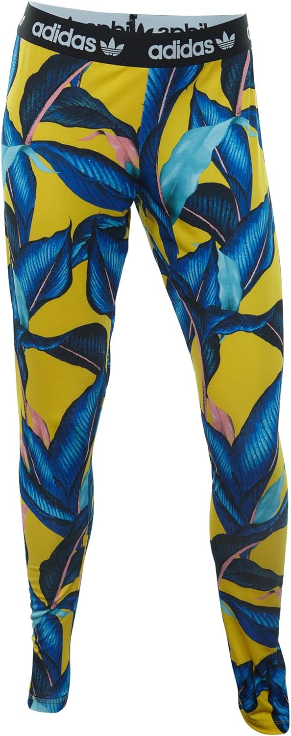 adidas palm print blue leggings