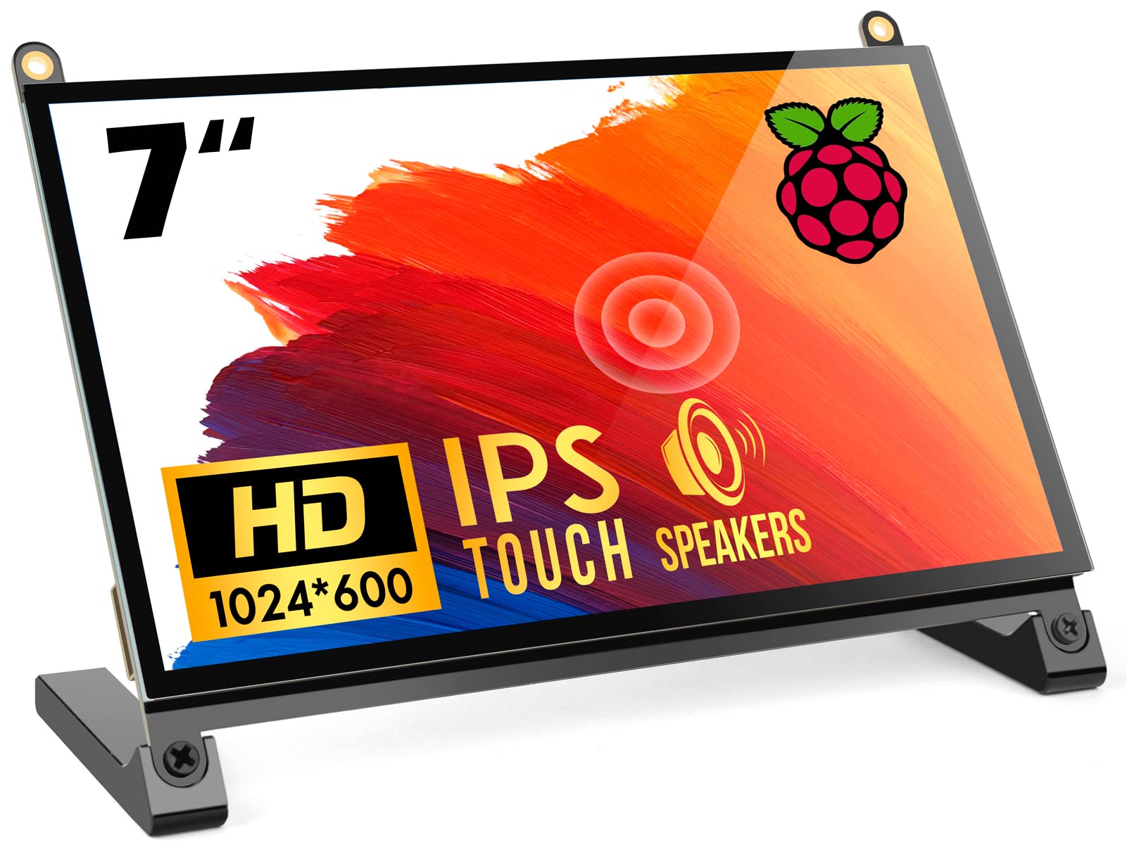 Photo 1 of ROADOM 7’’ Raspberry Pi Screen, IPS1024×600,Responsive Smooth Touch,Dual Built-in Speakers,HDMI Input,Compatible with Raspberry Pi 5/4/3,Driver Free