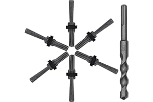 Csdtylh 6PCS Rock Splitting Wedges and 1PCS Rotary Hammer Drill Bit, Wedge and Feather Shims, Stone Splitter Tools for Granit