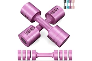 EAST MOUNT Adjustable Dumbbells 5 lb Dumbbells Set of 2 / Pair 10 lb Total Free Weights 6 in 1 Women Hand Weights for Home,Office,Gym Exercise Training 2lb 3lb 4lb 5lb Fast Adjust