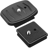 TOODOO 2 Pack 41mm and 43mm Tripod Quick Release Plate, Camera Adapter | 2 Sizes Qr Release Camera Tripod Ball Head Parts, Replacement Compatible with Ambico V0552 V0554, Sunpak, Kalimar