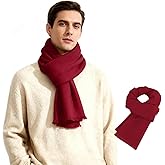American Trends Mens Scarf Plain Solid Color Winter Scarf for Men Unisex Tassel Warm Soft Scarfs