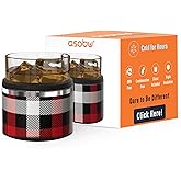 asobu Whiskey Sleeve Glass – Insulated Bourbon Tumbler with Premium Rocks Glass, BPA-Free, Double-Wall Stainless Steel, Keeps Drinks Cold Longer, 10.5oz