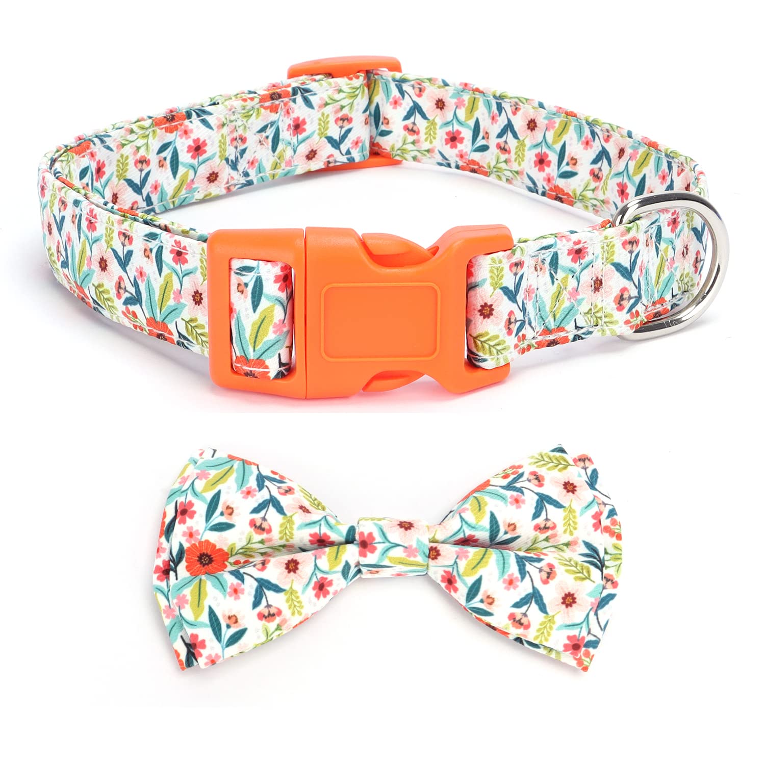 haoyueer Soft Comfy Bowtie Dog Collar,Detachable and Adjustable Bow Tie Collar,for Girl Female Small Medium Large Dogs (M, Orange1)