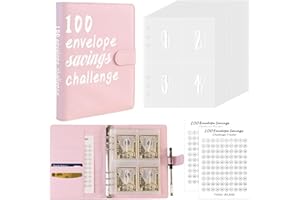 OROGHT 100 Envelopes Money Saving Challenge, Savings Binder with Cash Envelopes - Easy and Fun Way to Save $5,050, 100 Envelope Challenge Binder, A5 Money Saving Binder for Budgeting Money Saving