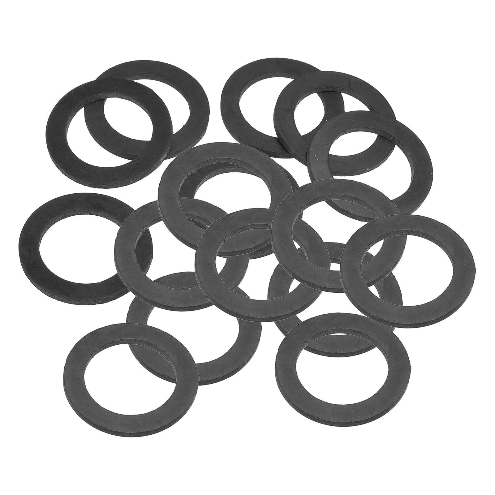 PATIKIL M31 Rubber Flat Washer, 16 Pack 31mm ID 45mm OD 3.5mm Thick Sealing Spacer Gasket Ring for Faucet Pipe Water Hose Fastener Bolt, Black — image 1