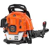 WORKIT 52CC Backpack Leaf Blower Gas Powered 550 CFM 180 MPH Heavy‑Duty | Comfort Ergonomic Harness, Cruise Control, Variable Speed,Easy-Start Gas Blowers for Lawn Care, Clears Leaves, Grass &amp; Snow