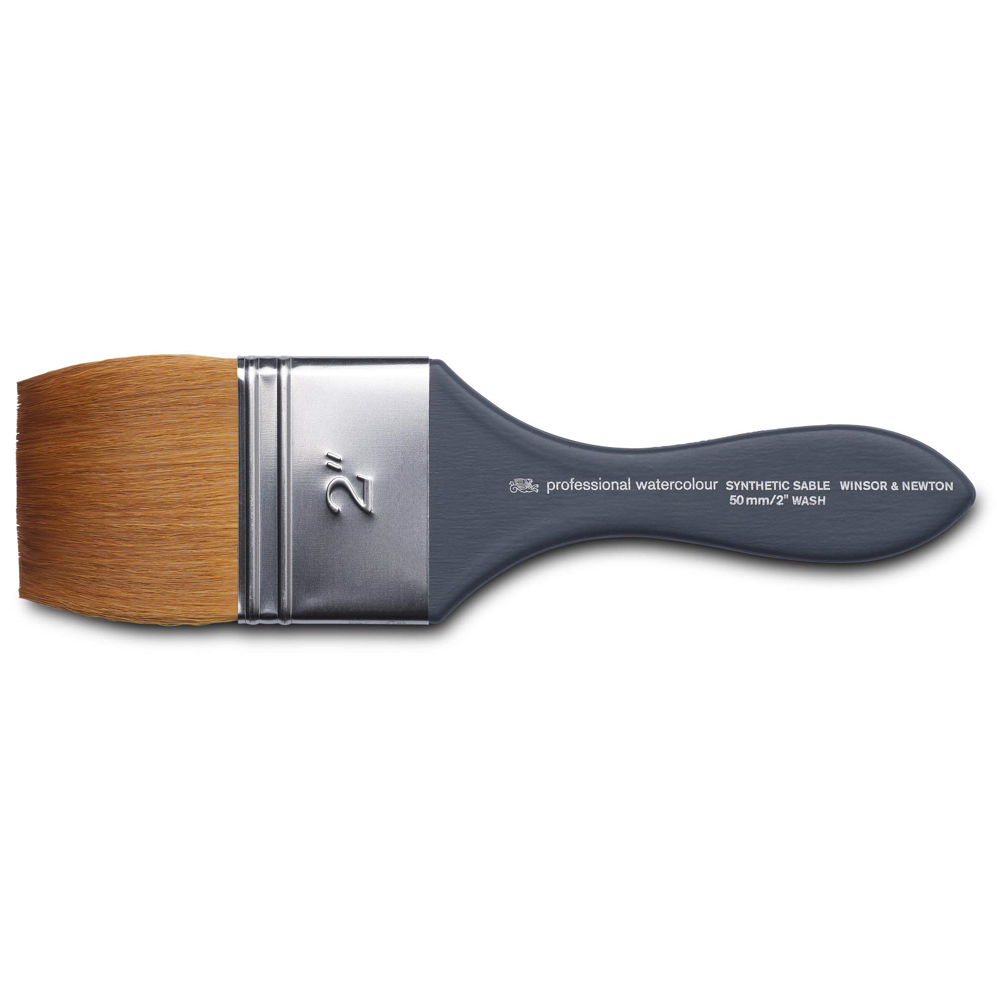 Winsor & Newton 5011950 Professional Watercolour Brush, Painting Brush for Watercolour Paints with Synthetic Fibres, Ergonomic Handle, Durable and Dimensionally Stable, Short Handle, Wash Brush, 2