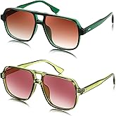 FEISEDY Retro Square Aviator Sunglasses Women Men 70s Vintage Trendy Plastic Frame Sun Glasses B4158