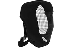 LIOOBO Epee Fencing Helmet: Fencing Face Cover, Face Guard, Full Face Mesh Mask + Ear Protection Mask, Black Metal Gear