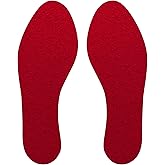 Soxsols Wool Flat Shoe Insert Sandals & Sockless Shoes, Comfortable Shoe Insoles with Sweat-Absorbent Natural Fiber & Non-Slip Silicone Grip, Narrow-Cut Shoe Inserts for Women, Red, Size 11, Euro 42