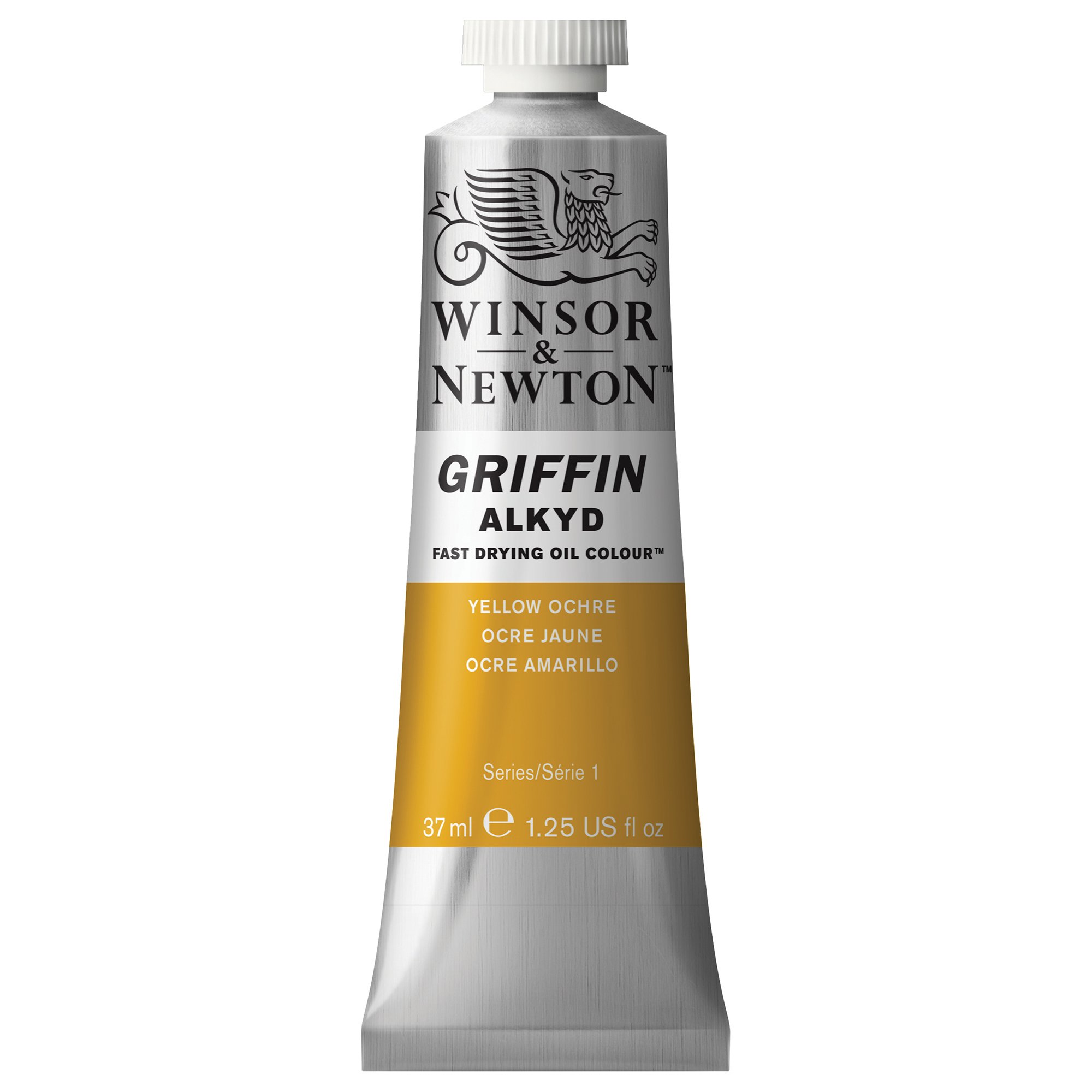 Winsor & Newton Griffin 37ml Alkyd Fast Drying Oil Colour Tube - Yellow Ochre — image 1