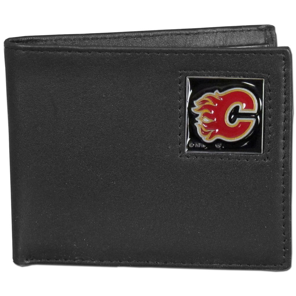 Siskiyou Sports Calgary Flames® Leather Bi-fold Wallet Packaged in Gift Box