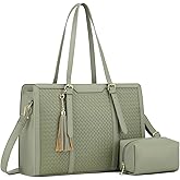 Laptop Tote Bag for Women fits 15.6 Laptop, PU Leather Work Tote bags for Women Large Computer Tote Handbag