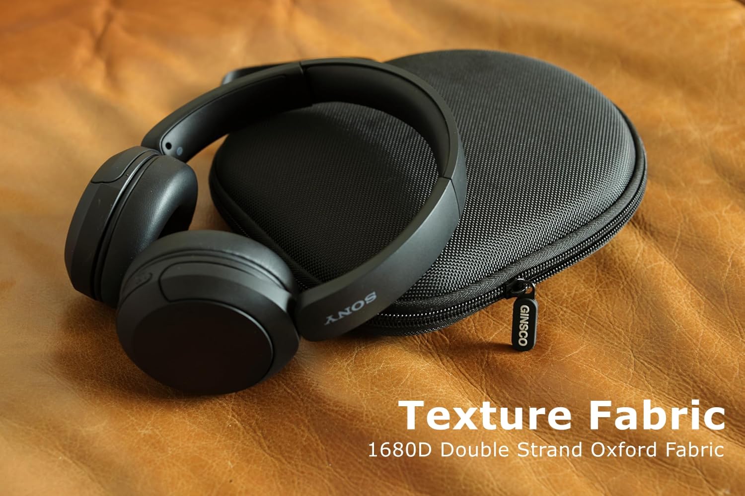 Ginsco Case Compatible with JBL Tune 510BT Bluetooth Headphones, with JBL Tune 520BT/670NC Live 460NC, with Sony WH-CH520/510, Portable Travel Carrying Headphone Case for On Ear Headphones (Black)
