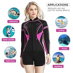 GoldFin Wetsuit Top Women, 2mm Wetsuits Jacket Long