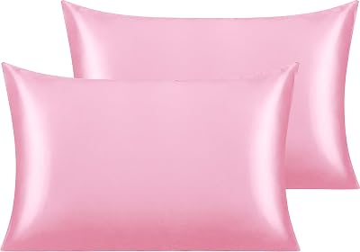 NTBAY Silk Satin Pillowcases 2 Pack 50x75 cm Pink Envelope Closure