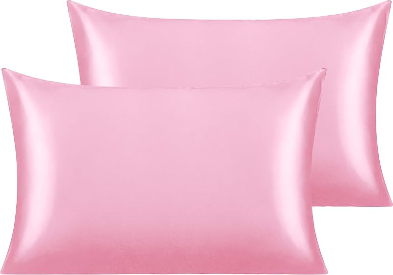 NTBAY Silk Satin Pillowcases 2 Pack 50x75 cm Pink Envelope Closure