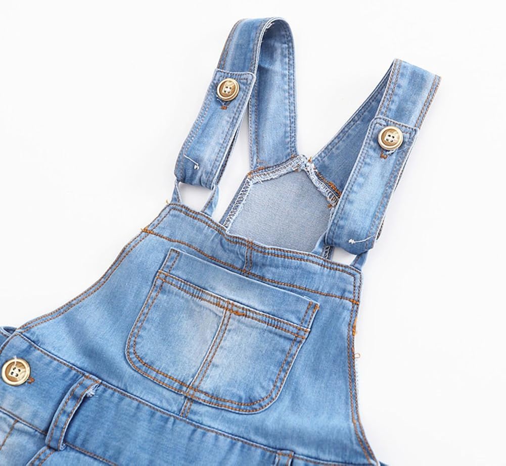 Kidscool Baby & Toddler Girls/Boys Big Bibs Ripped Hole Summer Jeans Shortalls: Clothing