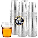 Stock Your Home 1.5 oz Shot Glasses - 500 Mini Plastic Shot Glasses (1.5oz) Clear Disposable Cups for Jello Shots, Wine Tasting, Liquor, Whiskey, Pudding, Sample Cup for Halloween and Elegant Parties