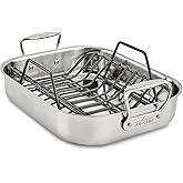 All-Clad Specialty Stainless Steel Roaster with Nonstick Rack 11x14 Inch Oven Broiler Safe 600F Roaster Pan, Pots and Pans, Bakeware, Silver