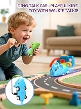 Inspireyes Kids Walkie Talkies Dino Cars 2 Pack Age 3 5 7 USB-C Rechargeable view 2