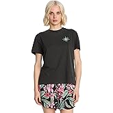 Volcom Womens Lock It Up Short Sleeve Tee – Crew Neck T-Shirt with Striped Neck Taping