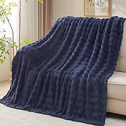 NEWCOSPLAY Twin Blanket for Couch Dark Navy Super