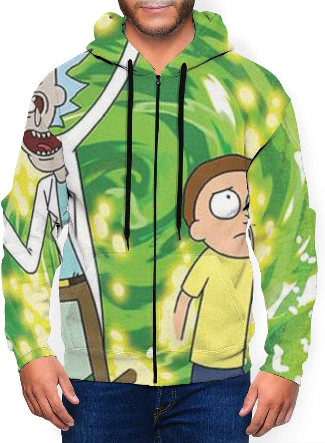 DestacadaRickAndMorty Sudadera con capucha para hombre, diseño de dibujos animados, color DestacadaRickAndMorty Sudadera con capucha para hombre, diseño de dibujos animados, color