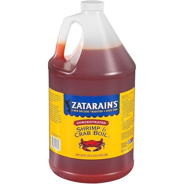 ZATARAIN’S CONCENTRATED SHRIMP & CRAB BOIL, 1 GAL – ONE GALLON BULK CONTAINER OF LIQUID CRAB BOIL TO ADD FLAVOR TO SEAFOOD, POTATOES, CORN, VEGETABLES AND MORE