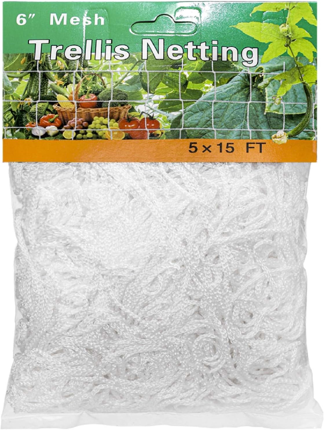 HDONG Trellis Netting 5 x 15ft, Trellis for Climbing Plants, Garden Heavy-Duty Polyester Plant Trellis Netting, Garden Mesh Netting for Blueberry Bushes,Cucumber. (6" Mesh)