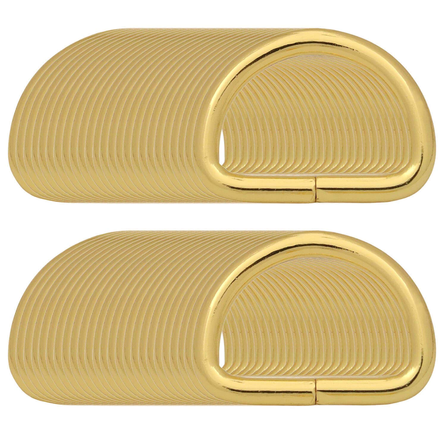 BIKICOCO Metal D-Rings Buckle, 3/4 Inch Non-Welded for Webbing Sewing DIY - Gold - Pack of 50