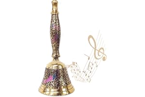 Shubhkart Hand Painted Bell - for Wedding Events Decoration, Food Line, Alarm, Jingles, Ringing, Service Bell (Purple)