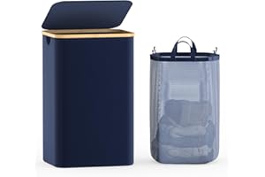 BATHOLA Laundry Hamper with Lid, 110L Laundry Basket for Clothes hamper, Hamper for Laundry Basket Organizer for Bedroom Laundry Room Dorm
