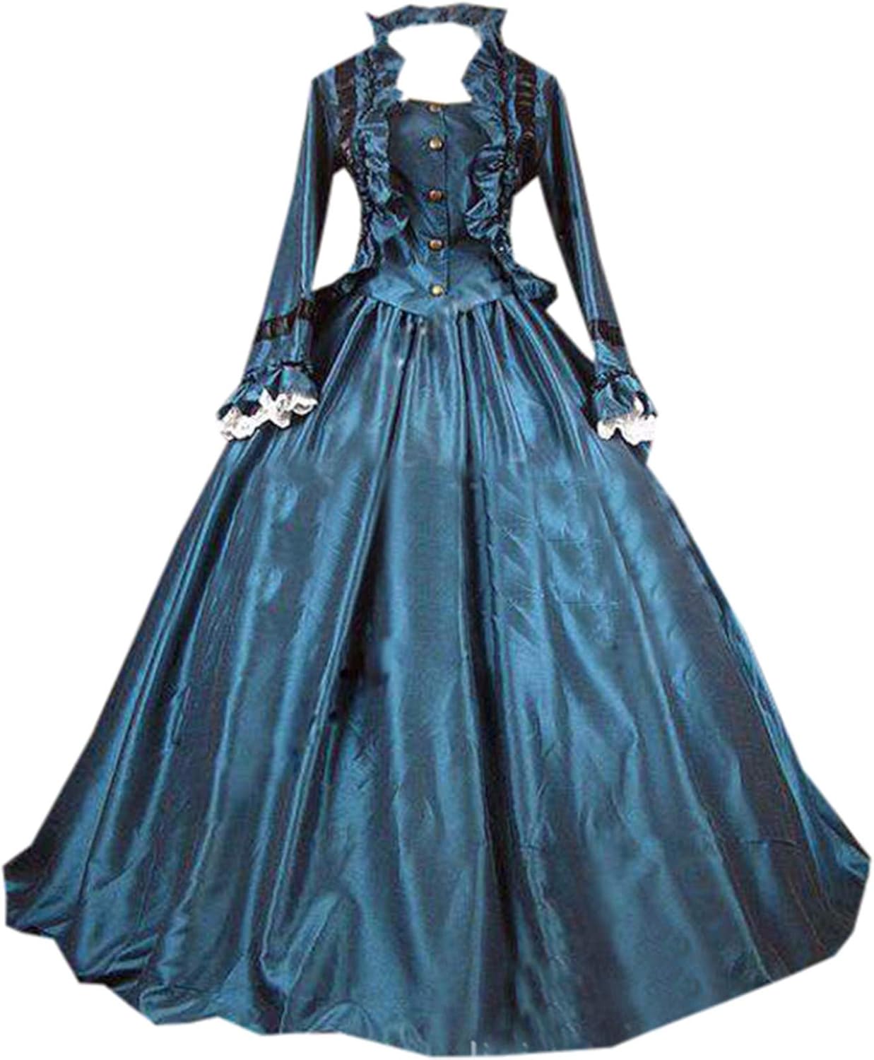 Vestido de baile rococó para mujer, talla grande, con hombros