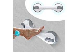 Yeonmi Shower Foot Rest, Shower Stool for Shaving Legs, Foot Stool with Powerful Double Suction Cups, Gray ABS
