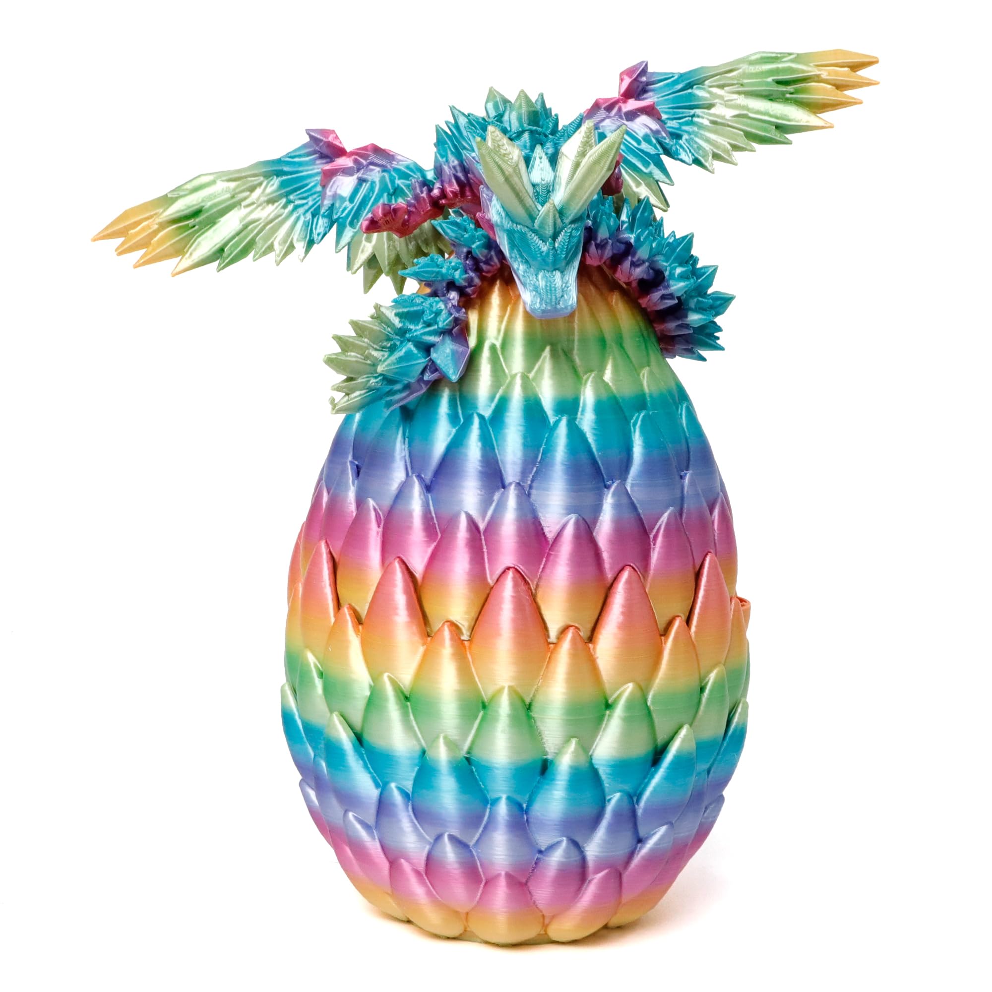 Photo 1 of Flavery 3D Printed Dragon Egg, Large 9" Rainbow Flying Dragon in Colorful Eggs, Fidget Toy for Birthday Gift, Flexible Desk Figure Decor, Mystery Desk Pet for Christmas, Easter, Graduation(Rainbow)