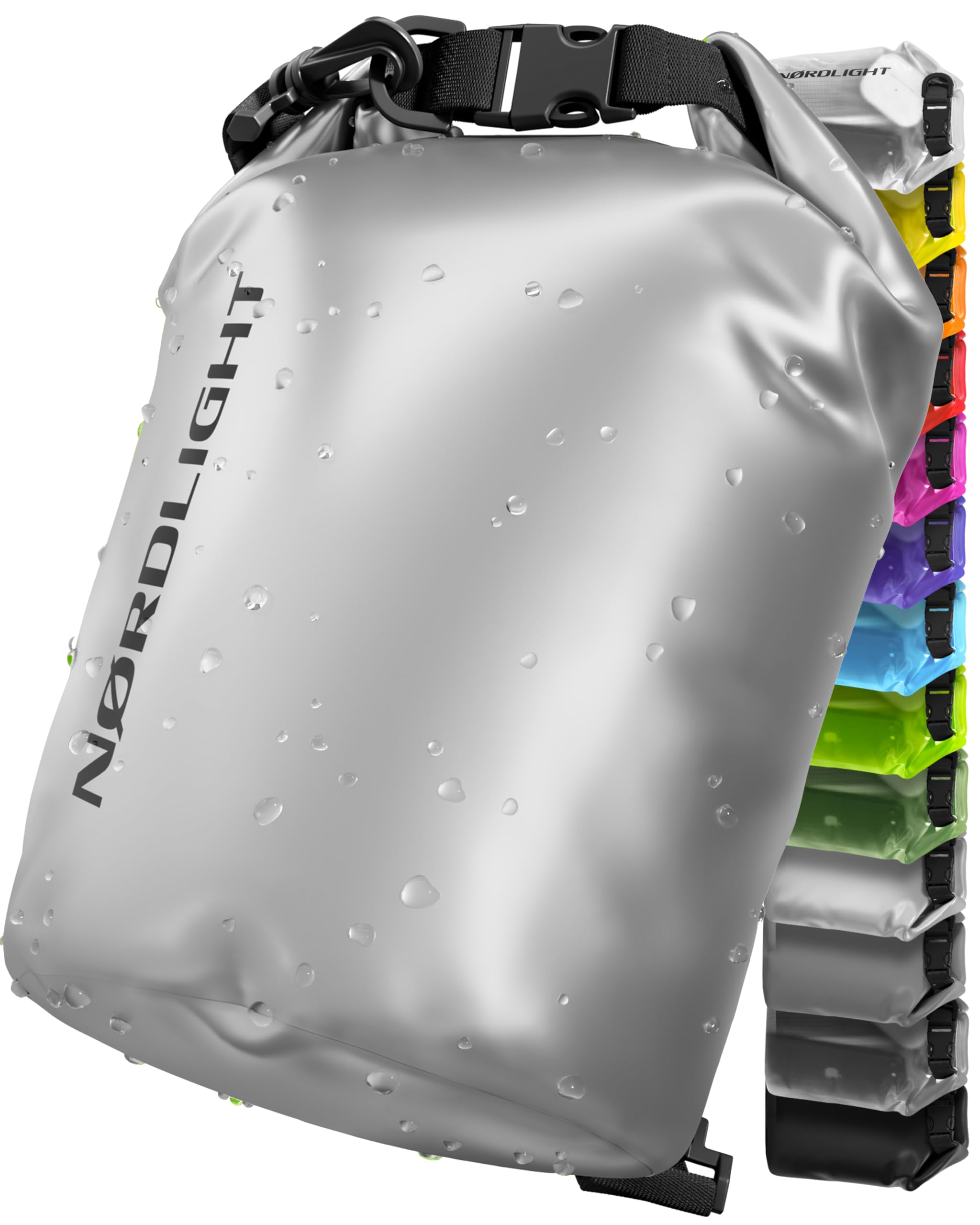 Nordlight Dry Bag and Waterproof Bag - (20L, Metallic) Waterproof Packing Bag with Roll Top Closure and Shoulder Strap | Swimming, Beach, Canoeing, Stand Up Paddling, Diving — image 1