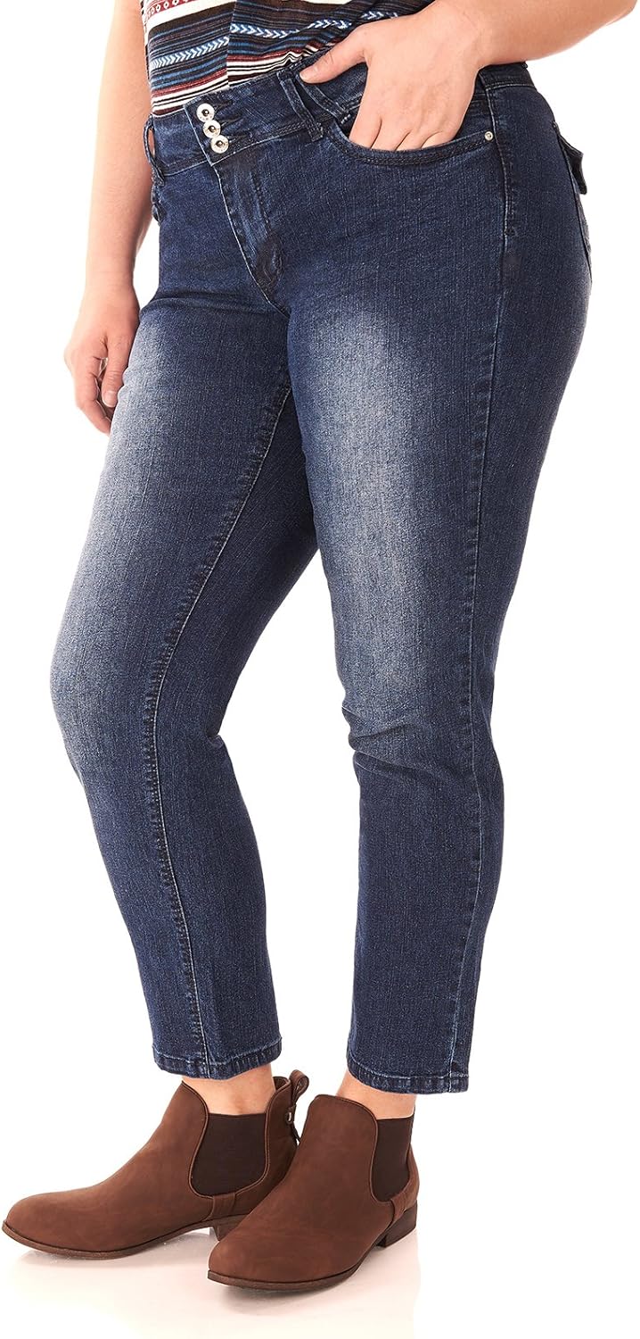 Angels Jeans Plus Size Short Inseam Skinny Jeans in Uma Size24 Short