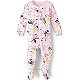 The Children's Place baby-girls And Toddler Long Sleeve 100% Cotton Zip-front One Piece Footed Pajama