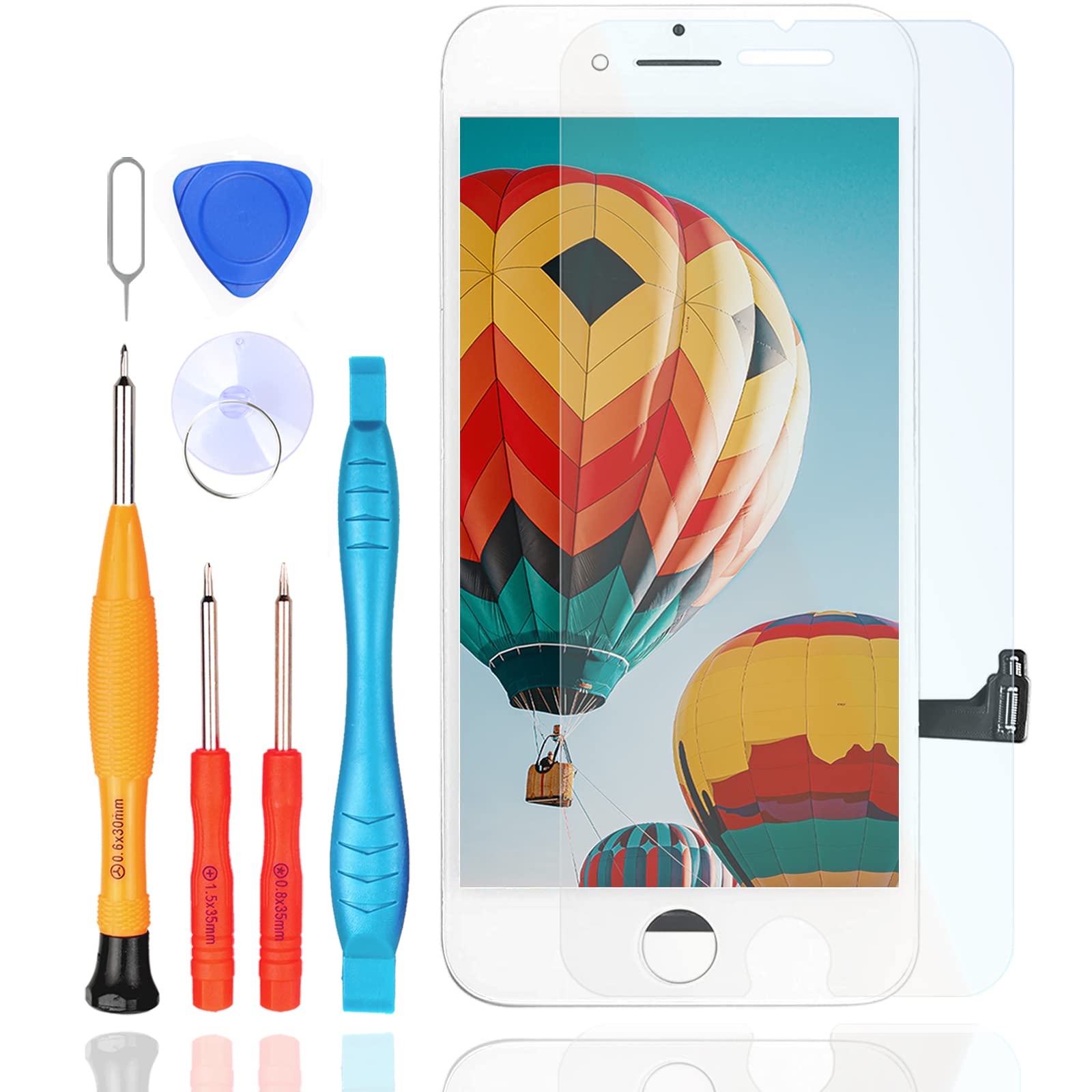 LL TRADER LCD for iPhone 8 Display Digitizer Screen with Glass Lens Repair Replacement Kit White